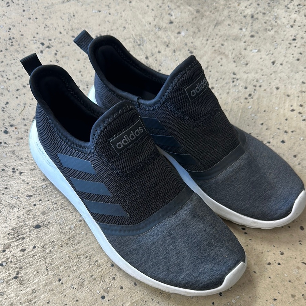 Adidas Black and Gray Slip-On Shoes